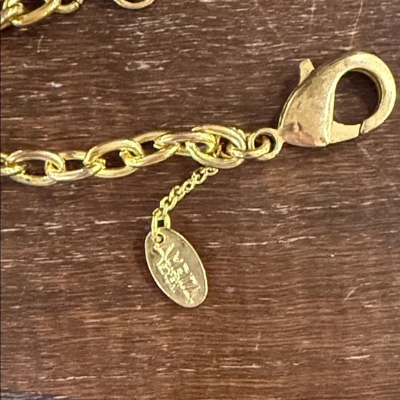 Amrita Singh Elegant Blue and Gold Flower Pendant Necklace - Picture 3 of 3